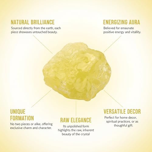 Gemstone Citrine Raw Crystal 1PC, Natural Stone Crystals Raw Gemstones and Crystals for Meditation, Decoration, Gemstone Collection