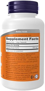 Now Foods Taurine 500mg Capsules, 100 CT