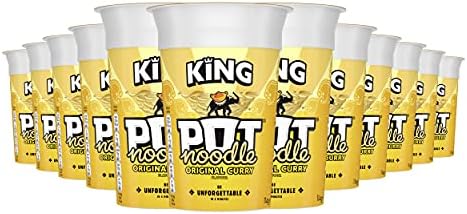 Pot Noodle Original Curry King Pot Noodle instant vegetarian snack quick to make noodles 12x 114 g