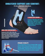 Fit Geno Ankle Brace for Sprained Ankles - Adjustable Breathable Support with Quick-Release Straps for Pain Relief and Swelling Reduction for Men and Women (Left XS/S, Ankle size 7''-8.6'')