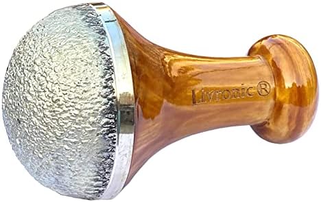 Livronic Bronze Kansa Natural Vatki Cup with Wooden Handle Ayurvedic Detox Foot Massager Relaxation and Deep Cleaning Ancient Indian Technique Ayurvedic Kansa Vatki Foot Massage (Natural)