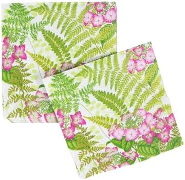 Caspari Fern Garden Luncheon Napkins - 2 packs of 20 Napkins
