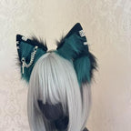 Cat Fox Wolf Ears and Tail Set - Cosplay Clips Headband and Tail for Halloween, Costume Accessories,Animal Party