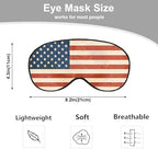 Flag Eye Mask Sleeping Mask Vintage Style Flag America Red White Striped Stars Sleep Masks Silky Soft Eye Cover for Women Men Shading Blindfold for Air Travel Sleeping