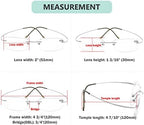 Eyekepper Titanium Rimless Reading Glasses Readers Men Women Silver +0.0