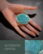 KALIFANO Palm Stone with Healing & Calming Effects - AAA+ Grade High Energy Worry Stone with Information Card - Reiki Crystal Used for Courage (Family Owned and Operated)