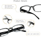 LifeArt 4 Pairs Reading Glasses, Blue Light Blocking Glasses, Computer Glasses for Men and Women (4 Colors, +1.50 Magnification)