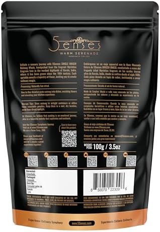 5Senses Nutmeg Whole | Nutmeg-in-the-Shell | Nuez moscada en cáscara | Warm Serenade | Single Origin, Non-GMO, Fairtrade, Premium Whole Nutmeg, Kosher, Plastic Neutral, Handpicked from Munnar, Western Ghats, India (3.5oz/100g)