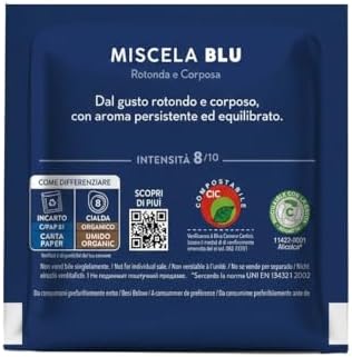 Caffè Borbone Espresso Paper Pods, Blue Blend, Balanced and Full-Bodied, Medium Roast ESE Pods, Authentic Italian Espresso - 150 Count