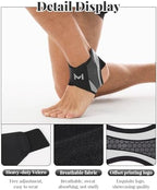 2PCS Ankle Brace Compression Support Stabilizer for Men Women, Ankle Support with Adjustable Wrap for Sports Training and Daily Activity