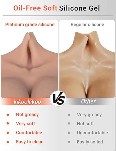 Oil-Free Air-fill Silicone Breastplate Bigger Float Point Fake Breast forms S/Z plus Cup for Transgender