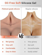 Oil-Free Air-fill Silicone Breastplate Bigger Float Point Fake Breast forms S/Z plus Cup for Transgender