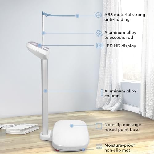 Digital Medical Scale,Professional Height and Weight Physicians Scale for Hospital, School, Beauty Salon.Measuring Range: 0.44 lbs - 440 lbs,2.3 ft - 5.8 ft.