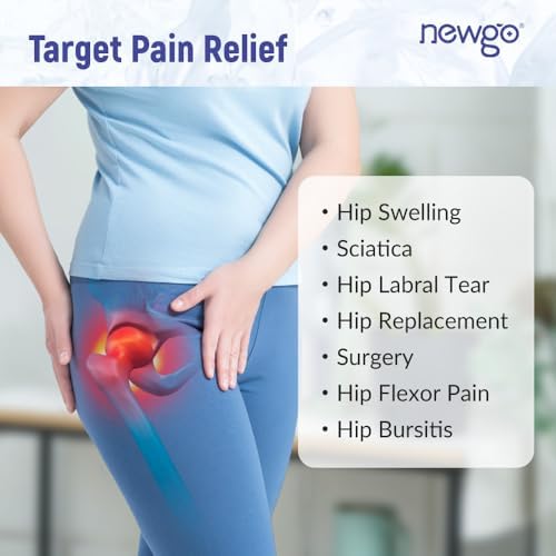 NEWGO Ice Pack for Hip Replacement Surgery, Gel Cold Pack Hip Ice Wrap for Hip Bursitis, Sciatica, Flexor Pain, Inflammation, Swelling - Black