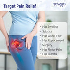 NEWGO Ice Pack for Hip Replacement Surgery, Gel Cold Pack Hip Ice Wrap for Hip Bursitis, Sciatica, Flexor Pain, Inflammation, Swelling - Black