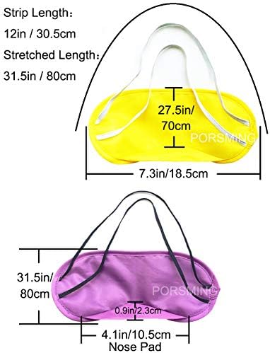 Eye Mask Sleep Masks Pack of 36 PorsMing Sleeping Mask Blindfold Eye Cover Team Building Games Party with Nose Pad and Adjustable Strap for Women Men Kids 4 Layers Colors (18 Color 36 Pieces)