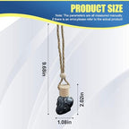 2PCS Hanging Car Essential Oil Diffuser Bottles, Skull Auto Interior Decoration Pendant, Refillable 8ml Empty Glass Bottle Auto Ornament, Funny Car Rear View Mirror Charm Accessory (GoldRibbon)