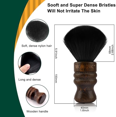 NICEMOVIC Large Barber Neck Duster Brush, Professional Barber Accessories Cleaning Supplies, Stocking Stuffers for Men Fathers Day Dad Gifts, Duster Nylon Brushes Hair Cutting Styling Brush Tool