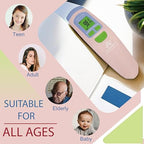 Amplim Non-Contact Forehead Thermometer for Adults, Kids & Infants | Ampmed No-Touch Medical Grade Temporal Fever Thermometer with Case, Nurse Accessories for Work, FDA-Cleared Pink Termometro Digital