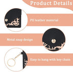 1 Pack Birth Control Pill Case Sleeve Packet 4.3 X 3 Inch PU Leather Wallet Pill Holder Privacy Protection Birth Control Pill Wallet with Key Ring for Pill Card Organizer, Black