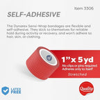 Dynarex Sensi-Wrap Self-Adhesive Bandages, Latex-Free, Colored Elastic Cohesive Athletic Tape, Tattoo Grip & Vet Wrap
