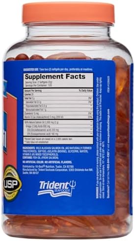 Omega-3 Wild Alaskan Salmon Oil 1000mg Softgels - Omega 3, Wild Alaskan Fish Oil, Softgels, Salmon Oil for Humans - 210 Count (Pack of 1)