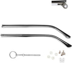 QYAJS 1 Pair Metal Glasses Replacement Arms Glasses Replacement Temple Black Eyeglasses Arms Legs, Screws, Screw Washers and 3-in-1 Screwdriver Convex Teeth Single Teeth