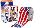Sports Tex "Kinesiology Tape", 5cm X 5M, US Flag, Single Roll " Made in Korea" (Also Available in Black, Beige, Purple, Pink, Blue, & Camo)