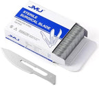 JMU 100pcs Scalpel Blades Sterile #25, Disposable Stainless Steel Surgical Blades, Individually Foil Wrapped