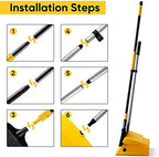 Yocada Commercial Broom and Dustpan Set with Windproof Cover Commercial Outdoor Indoor 2 Plus 1 for Courtyard Garage Lobby Mall Market Floor Home Kitchen Room Office Pet Hair Rubbish