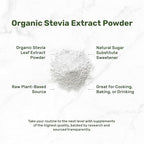 Organic Stevia Extract Powder, 12oz – Natural Sweetener & Sugar Substitute – Pure Stevia Leaf – Great for Cooking, Baking, or Drinks – No Erythritol or Additives – Non-GMO, Sugar Free, Zero Calorie