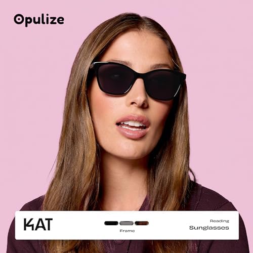 OPULIZE KAT Reading Sunglasses for Women Men, Cat-Eye Frame with Spring Hinges and Tinted UV400 Protection Lens, Brown Tortoiseshell+1.50 (Pack of 1)