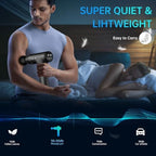Gvber Massage Gun Deep Tissue, Handheld Percussion Back Massager for Athletes with 6 Attachments & 30 Speed (Grey)