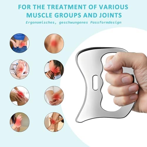 Stainless Steel Gua Sha Muscle Scraper Tool, Myofascial Scraping Tools for Physical Therapy, Lymphatic Drainage Massager, Soft Tissue Massage Tool
