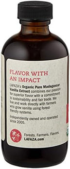 Lafaza Organic Pure Madagascar Bourbon Vanilla Extract, All-Natural (4 fl oz)