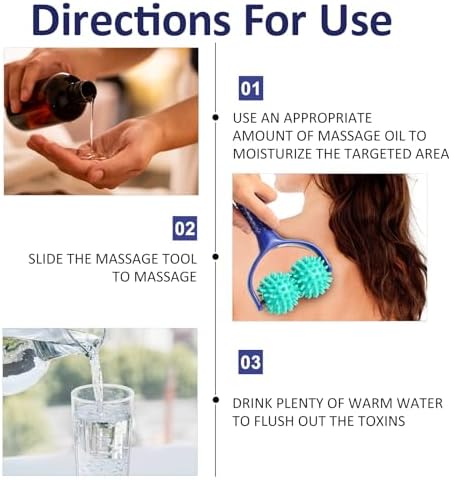 CIATBYYJ Spiky Massage Balls Rollers with Dual Ball Design, Manual Massage Stick with Ergonomic Handle, Lightweight and Portable Point Muscle Massages Tool Pain Relief for Back Neck Shoulder Leg