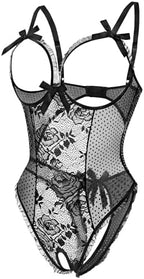 Avidlove Women One Piece Lingerie Sexy Lace Babydoll Mini Bodysuit