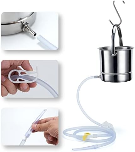 Coffee Enema Bucket Kit, Enema Kit for Colon Cleansing Bucket, Home Colonic Kit，Enema for Men/Women, Suitable for Coffee，Stainless Steel Bucket