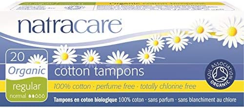 20 Organic Cotton Tampon No Applicator Regular- 5 Boxes