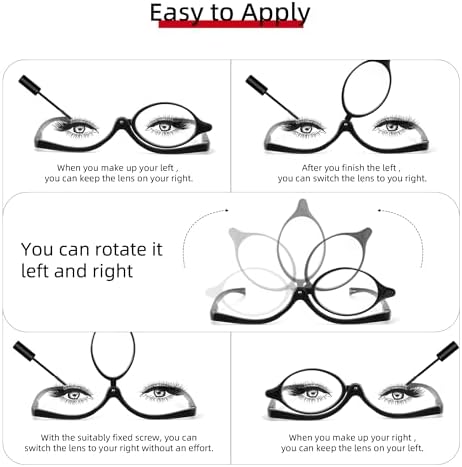 JM 2 Pairs Makeup Reading Glasses Magnifying Flip Down Cosmetic Readers for Women with Spring Hinge +2.0