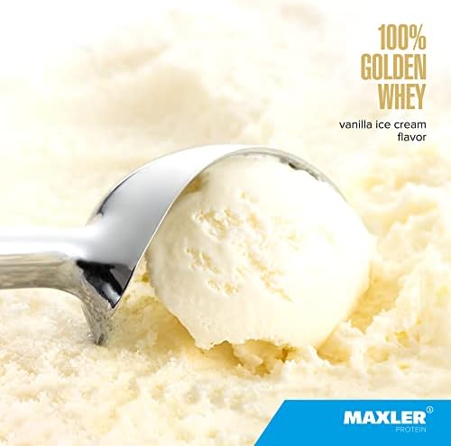 Maxler 100% Golden Whey Protein - 24g of Protein per Serving - Whey Protein Powder for Pre Post Workout - Fast-Absorbing Whey Concentrate, Isolate & Hydrolysate Blend - Vanilla Ice Cream 5 lb