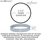 TYPE 1 DIABETIC INSULIN DEPENDENT Medical Alert ID Silicone Bracelet Wristbands Pastels 4 Pack