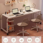Over Bed Desk Cross-Bed Stretchable Height/Length, OverBed Table with Wheels, Hospital Standing Desk Over Bed Table, Food Tray Desk(Natural)