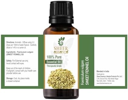 Fennel Sweet Oil (Foeniculum Vulgare) Essential Oil 100% Pure Natural Undiluted Uncut Therapeutic Grade Oil 0.33 FL.OZ