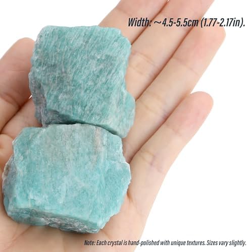 XIANNVXI Amazonite 1.8-2.2" Large Raw Crystals and Healing Stones Natural Rough Crystal Rocks Tumbling Cabbing Polishing Fountain Rocks 1PCS