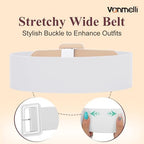 VONMELLI Stretchy Wide Women Belts Elastic Vintage Belts for Women Fashion Ladies Waist Belt for Dress