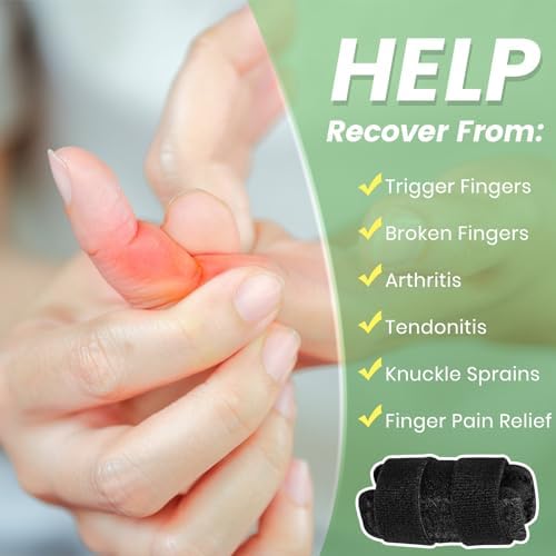 2Pcs Finger splints with 2 Metal Bar, Finger Support Brace for Trigger Finger, Broken Finger, Mallet Finger