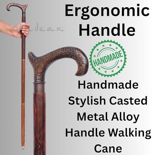 Walking Cane - Handmade,Wooden, Ergonomic, Stylish - Canes for Men, Cane for Women - Elderly Walking Sticks for Seniors, Unique, Wood