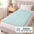 DMI Foam Mattress Topper, Egg Crate Foam Pad, Mattress Pad and Bed Topper for Support, Air Circulation, Pressure Relief and Weight Distribution, Hospital Size Mattress, 33 x 76 x 4 ,Blue