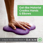 Gaiam Yoga Knee Pads (Set of 2) - Yoga Props and Accessories for Women/Men Cushions Knees and Elbows for Fitness, Travel, Meditation, Kneeling, Balance, Floor, Pilates